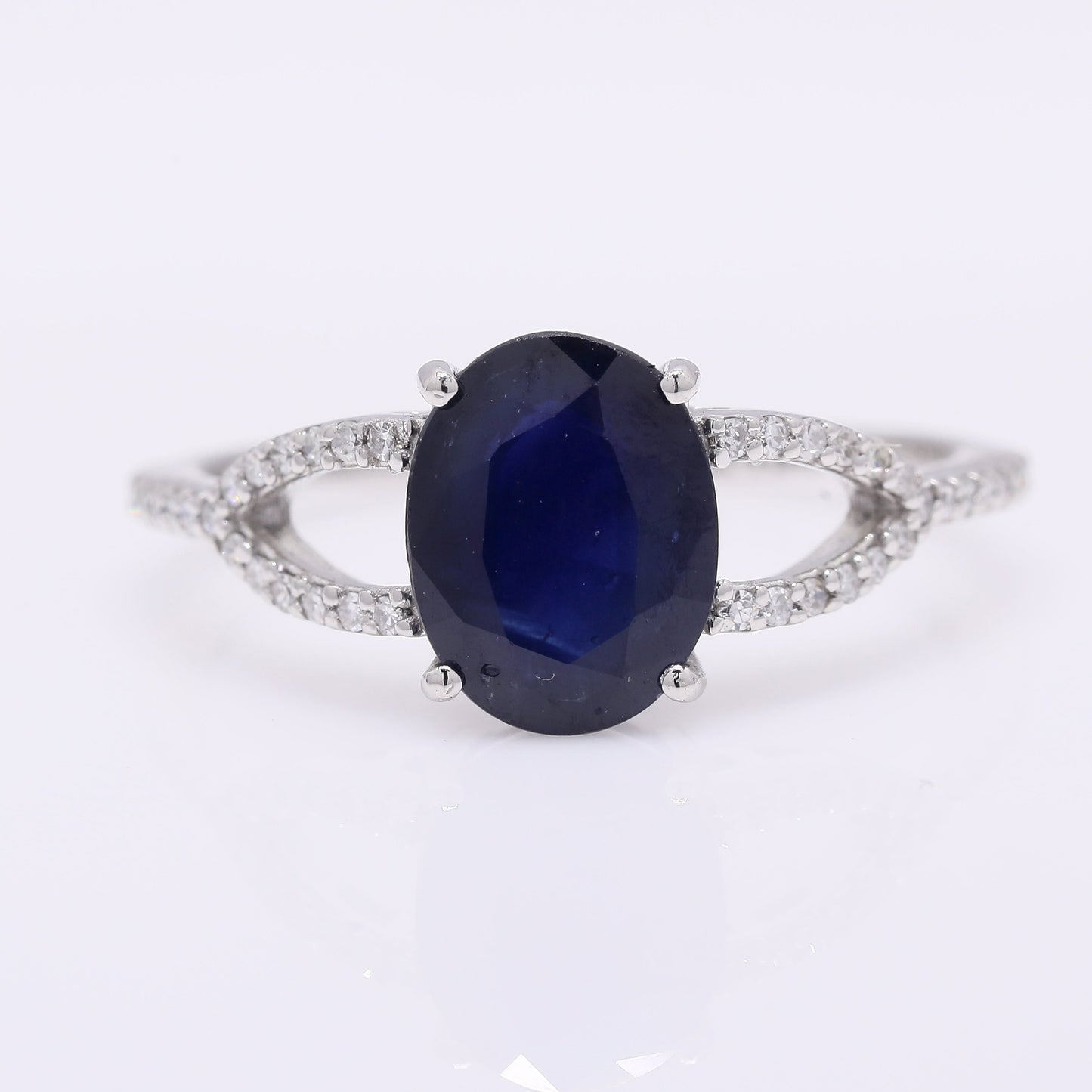 2.13 Ct Oval Mixed Cut Natural Sapphire 950 Platinum Ring