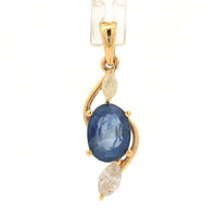 1.57 Ct Oval Sapphire 14K Gold Pendant