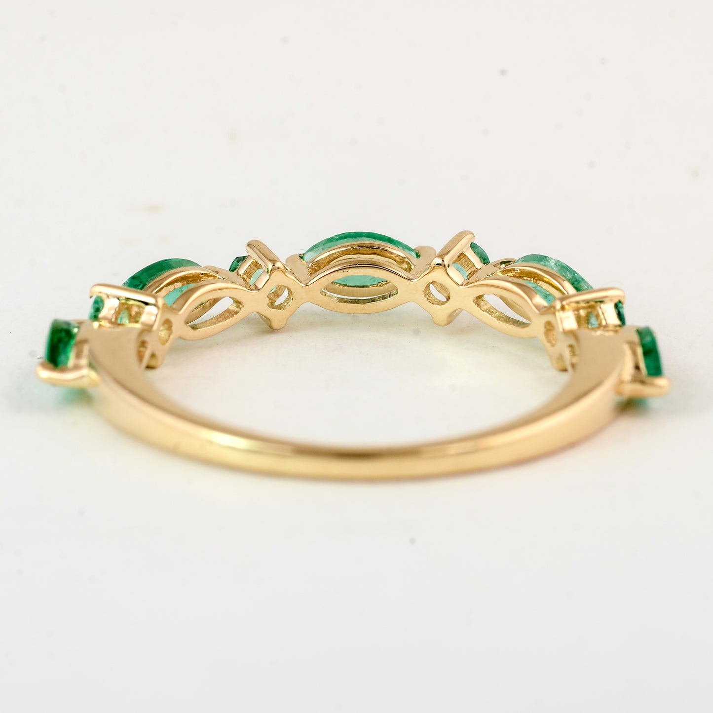 0.79 Ct Pear Emerald 14K Gold Ring