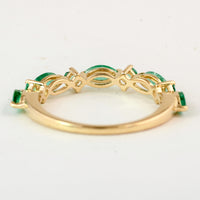 0.79 Ct Pear Emerald 14K Gold Ring
