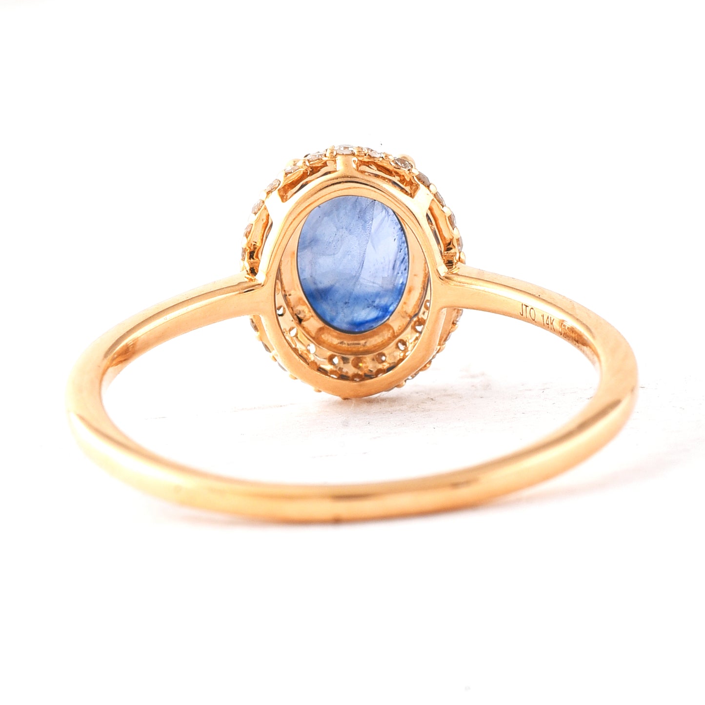 1.46 Ct Oval Mixed Cut Natural Sapphire 14K Gold Ring