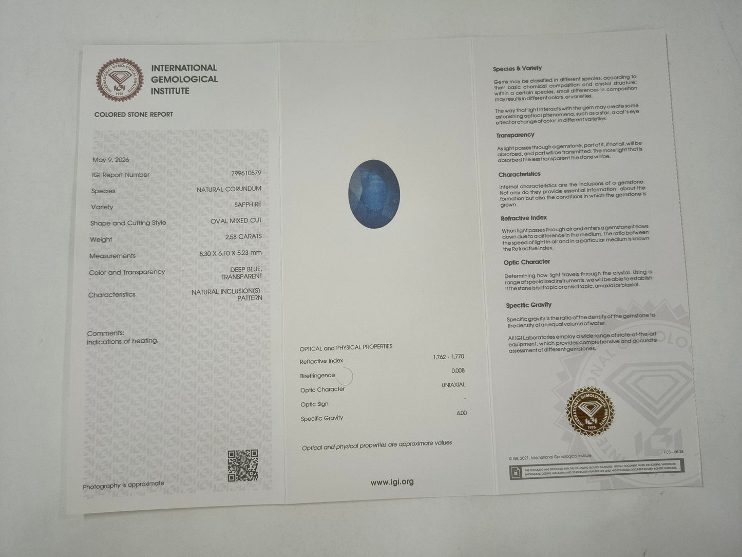 2.58 Natural Corundum Sapphire Oval Mixed Cut Gemstone
