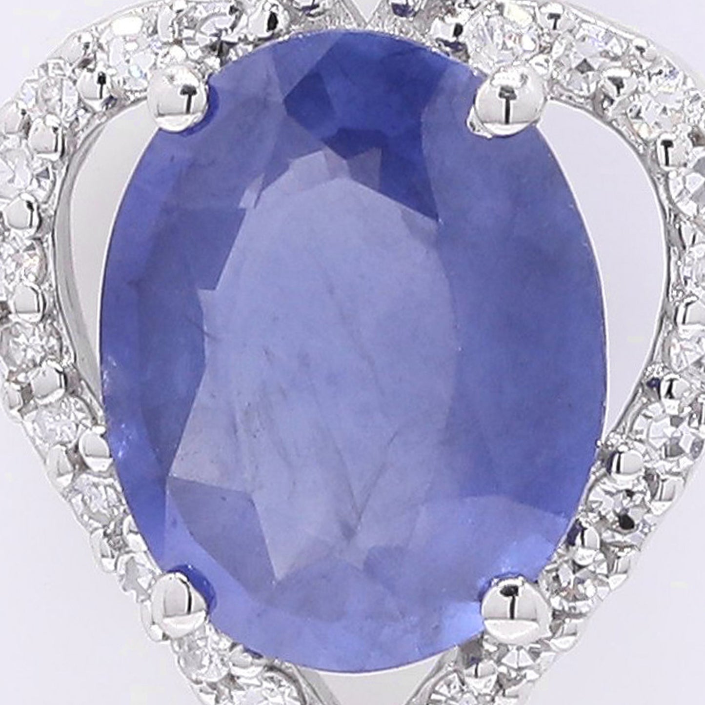 1.40 Ct Oval Mixed Cut Natural Sapphire 950 Platinum Pendant