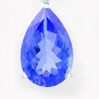 15.08 Ct Pear Tz Color Topaz, Green Topaz, 925 Sterling Silver Pendant