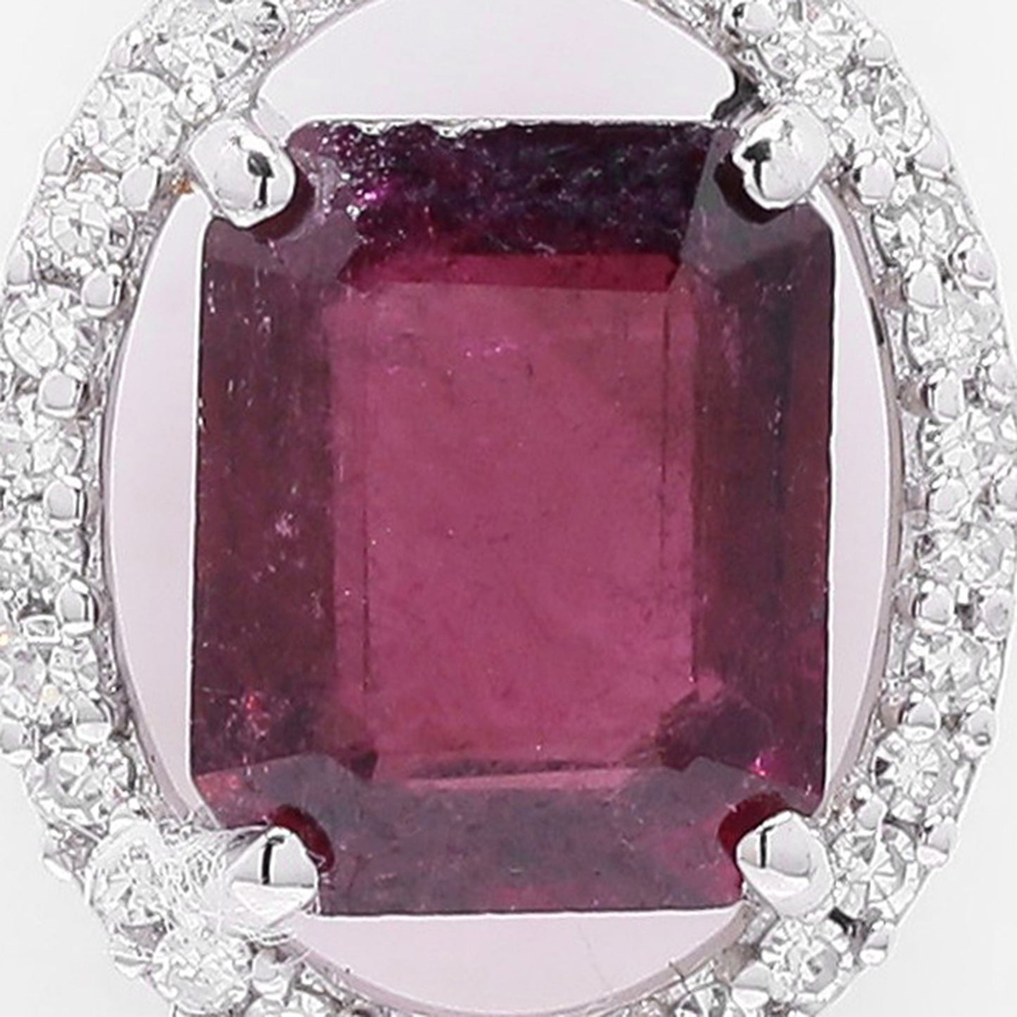 1.14 Ct Octagon Step Cut Natural Rubellite 950 Platinum Pendant