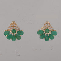 2.29 Ct Round Emerald 14K Gold Earrings