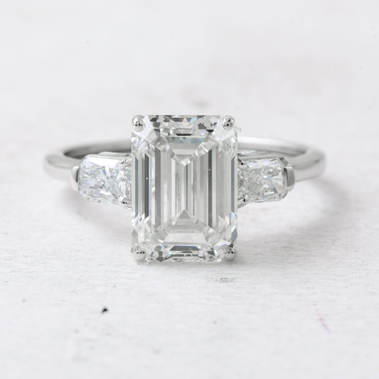 3.93 Ct Octagon Lab Grown Diamond 14K Gold Ring