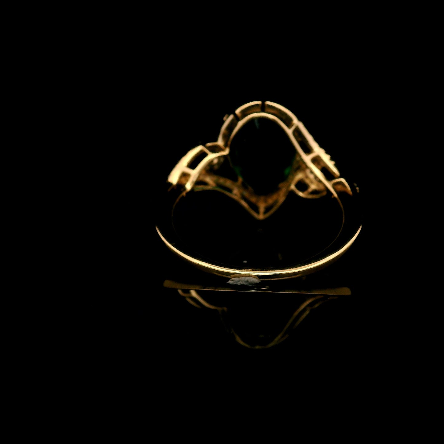 3.67 Ct Pear Mixed Cut Lab Grown Emerald 14K Gold Ring