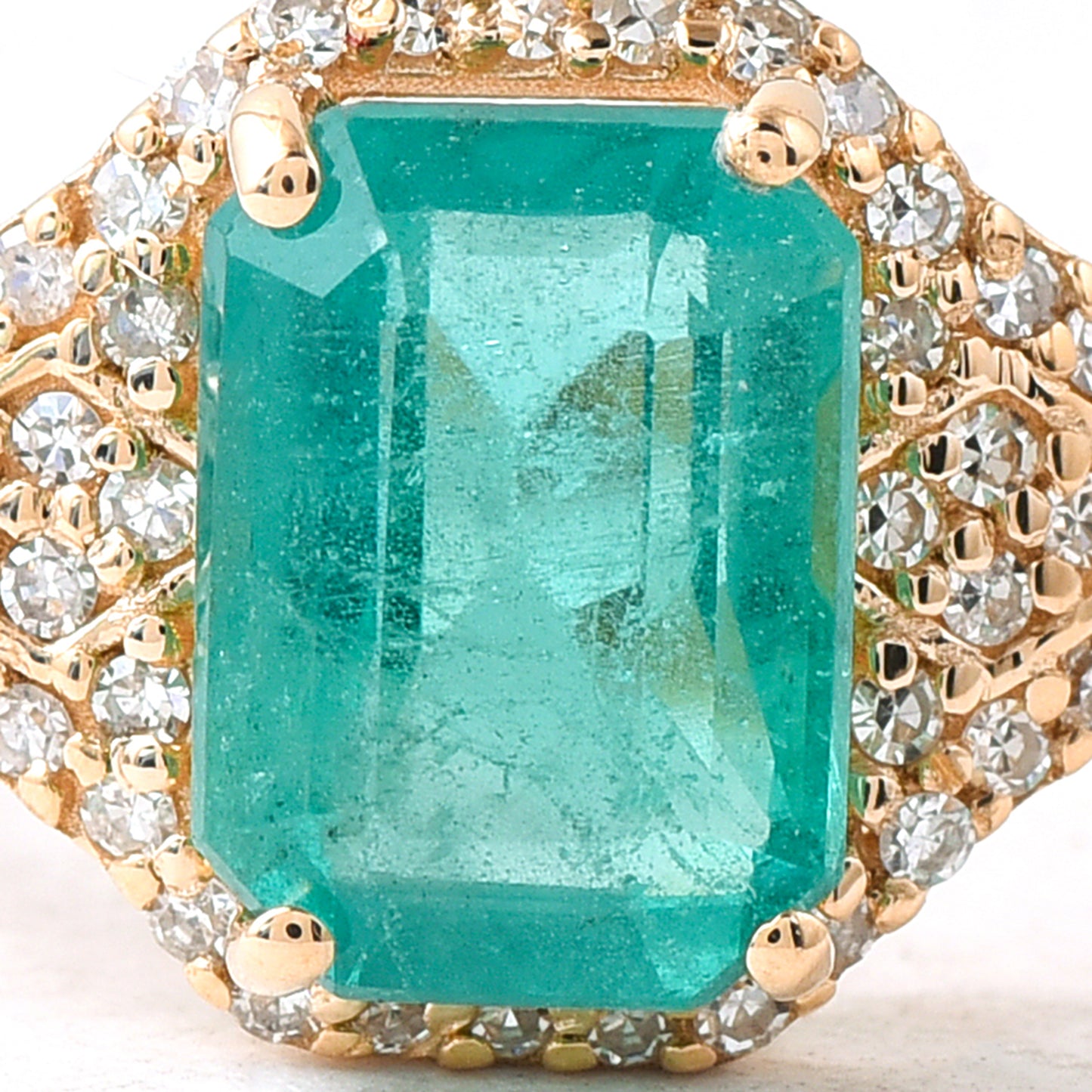1.93 Ct Octagon Step Cut Natural Emerald 14K Gold Ring
