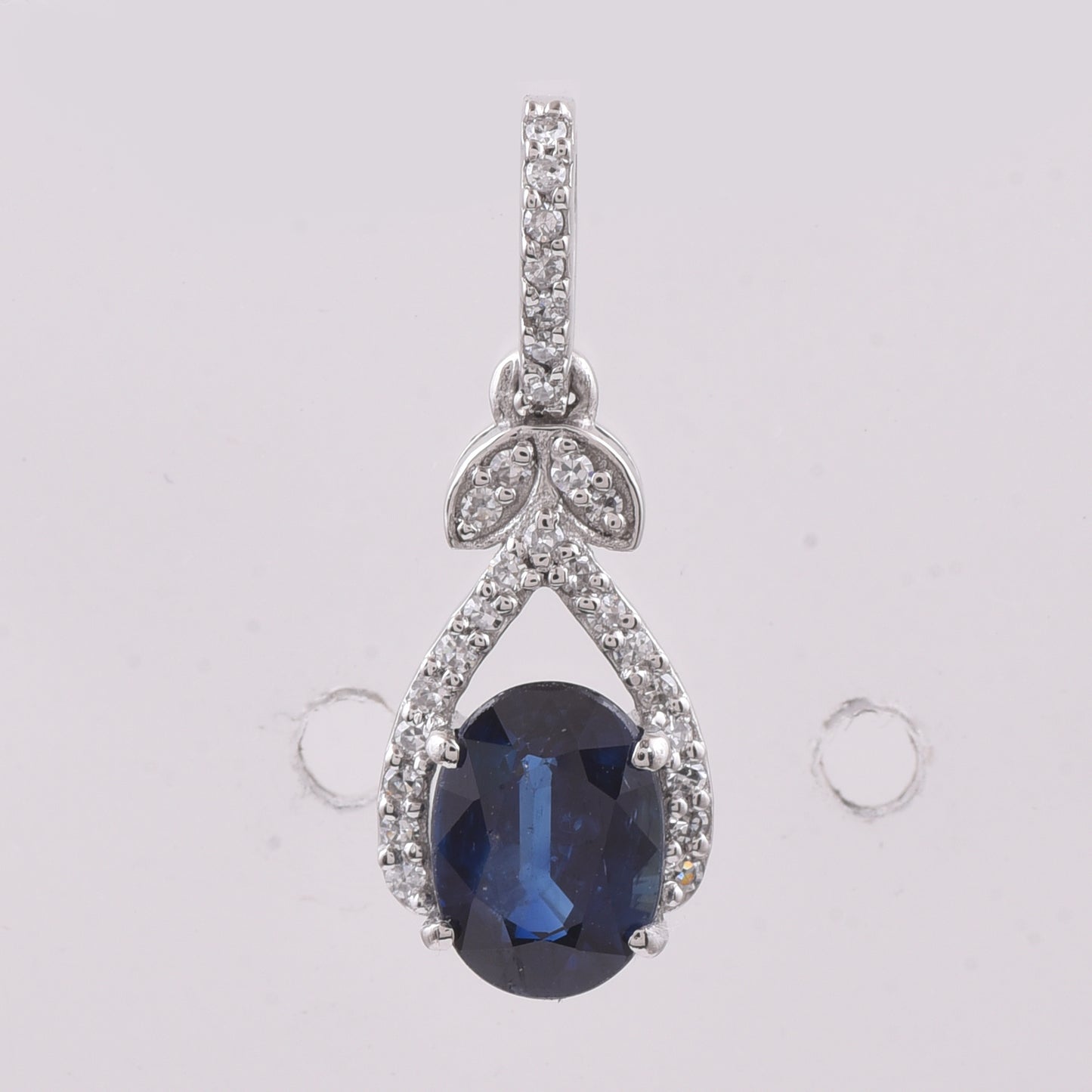 1.26 Ct Oval Natural Sapphire 950 Platinum Pendant