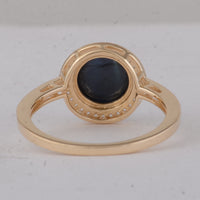 3.23 Ct Round Sapphire 9K Gold Ring