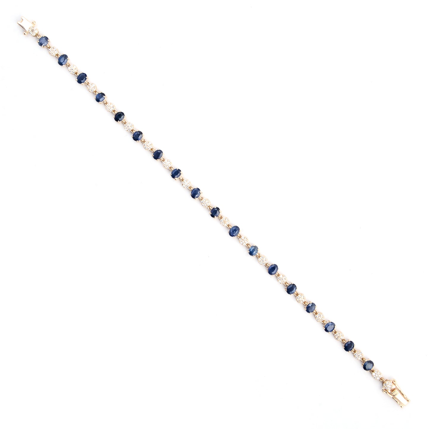 4.45 Ct Oval Sapphire 14K Gold Bracelet