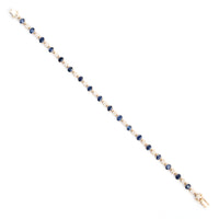 4.45 Ct Oval Sapphire 14K Gold Bracelet