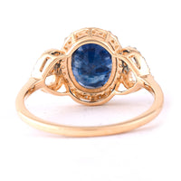 2.91 Ct Oval Mixed Cut Natural Sapphire 14K Gold Ring