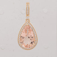 2.81 Ct Pear Morganite 9K Gold Pendant