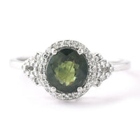 1.62 Ct Oval Mixed Cut Natural Green Sapphire 950 Platinum Ring