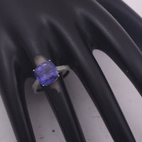 4.45 Ct Cushion Mixed Cut Natural Tanzanite 950 Platinum Ring