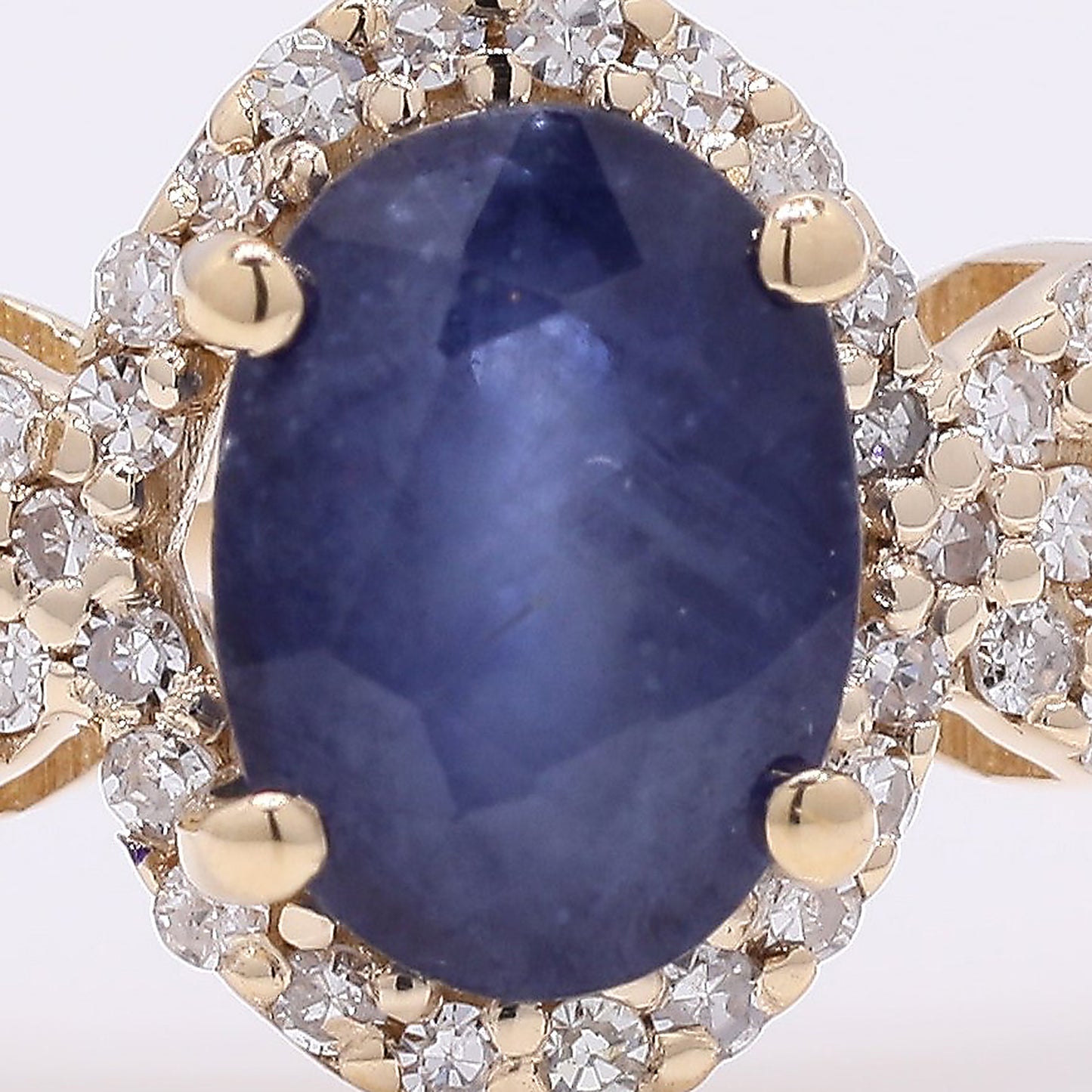 1.35 Ct Oval Mixed Cut Natural Sapphire 14K Gold Ring