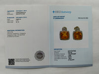 2.08 Ct Cushion Mixed Cut Natural Fire Opal 14K Gold Earrings