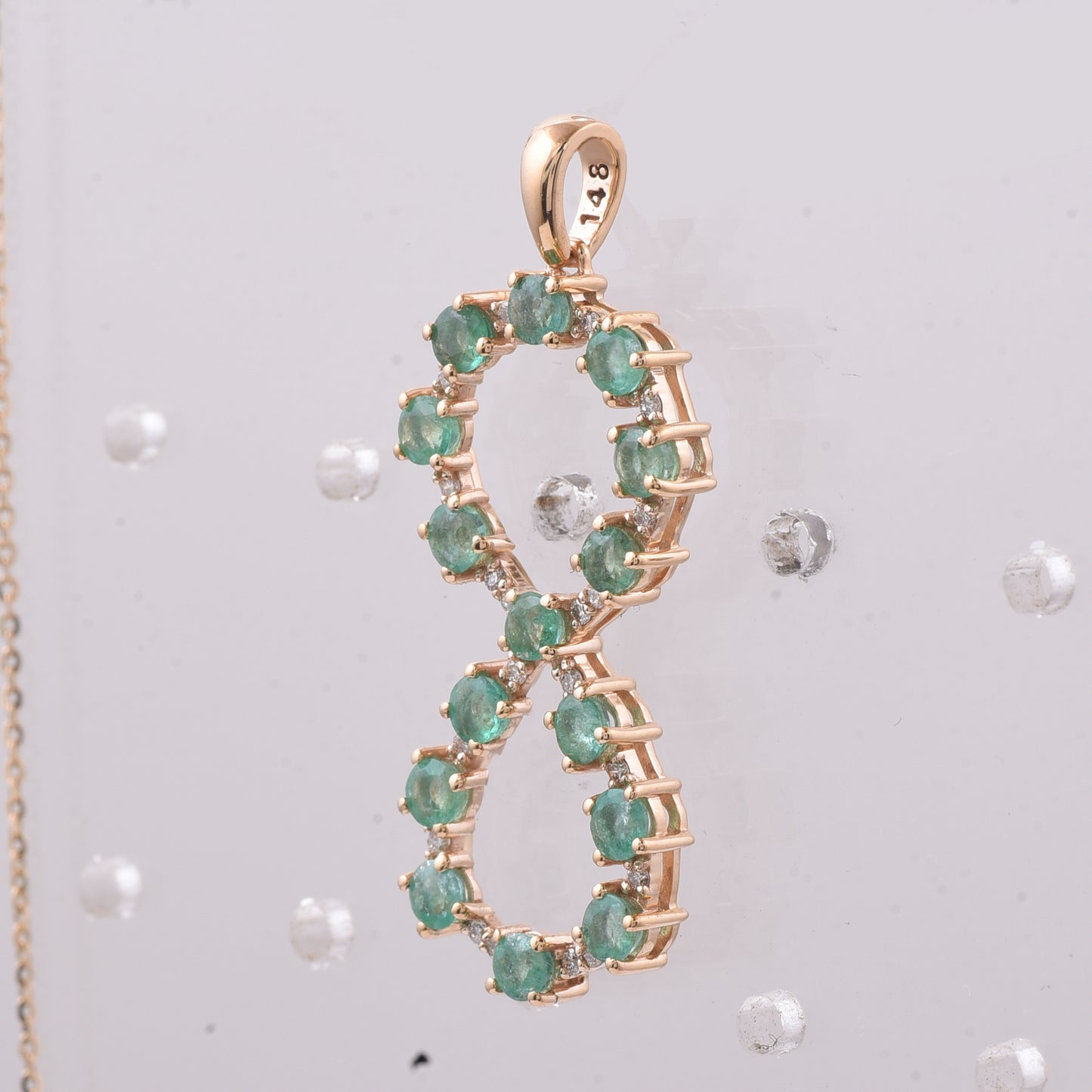 1.28 Ct Round Natural Emerald 14K Gold Pendant