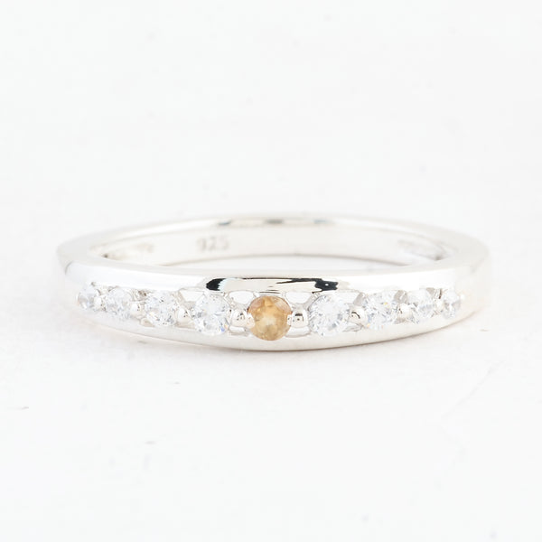 0.39 Ct Round Citrine 925 Sterling Silver Ring