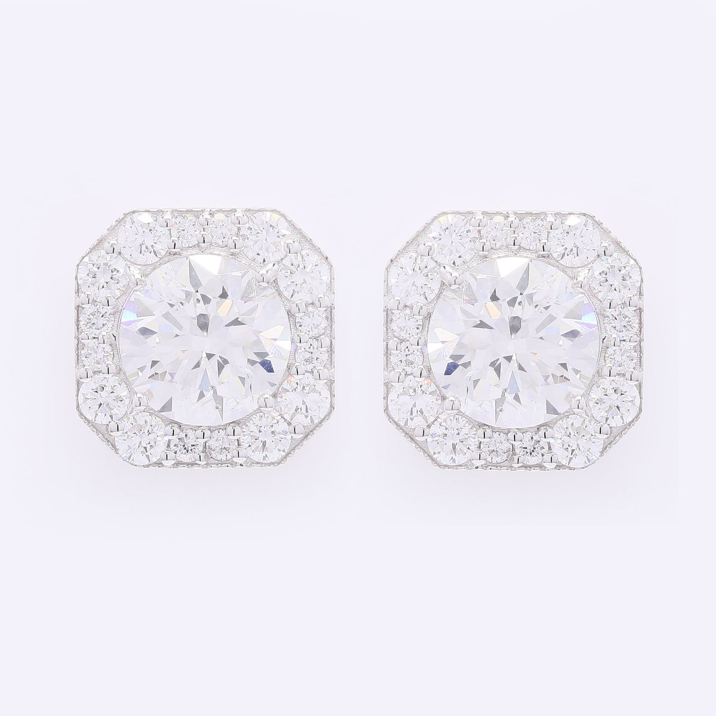 4.00 Carats Lab Grown Diamond 14K Gold Earrings