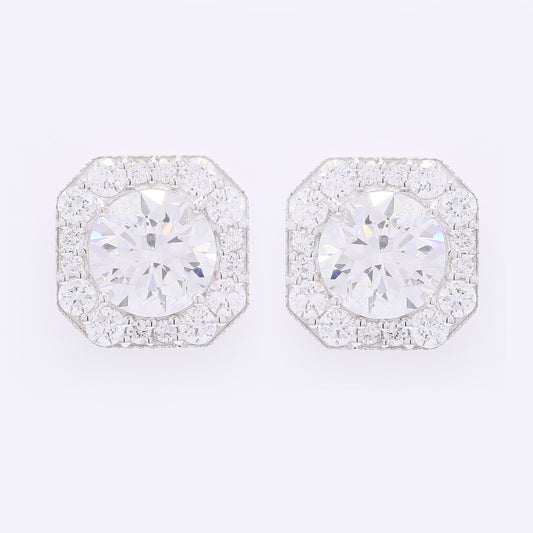 4.00 Carats Lab Grown Diamond 14K Gold Earrings