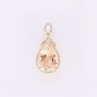6.15 Ct Pear Mixed Cut Natural Sunstone 14K Gold Pendant