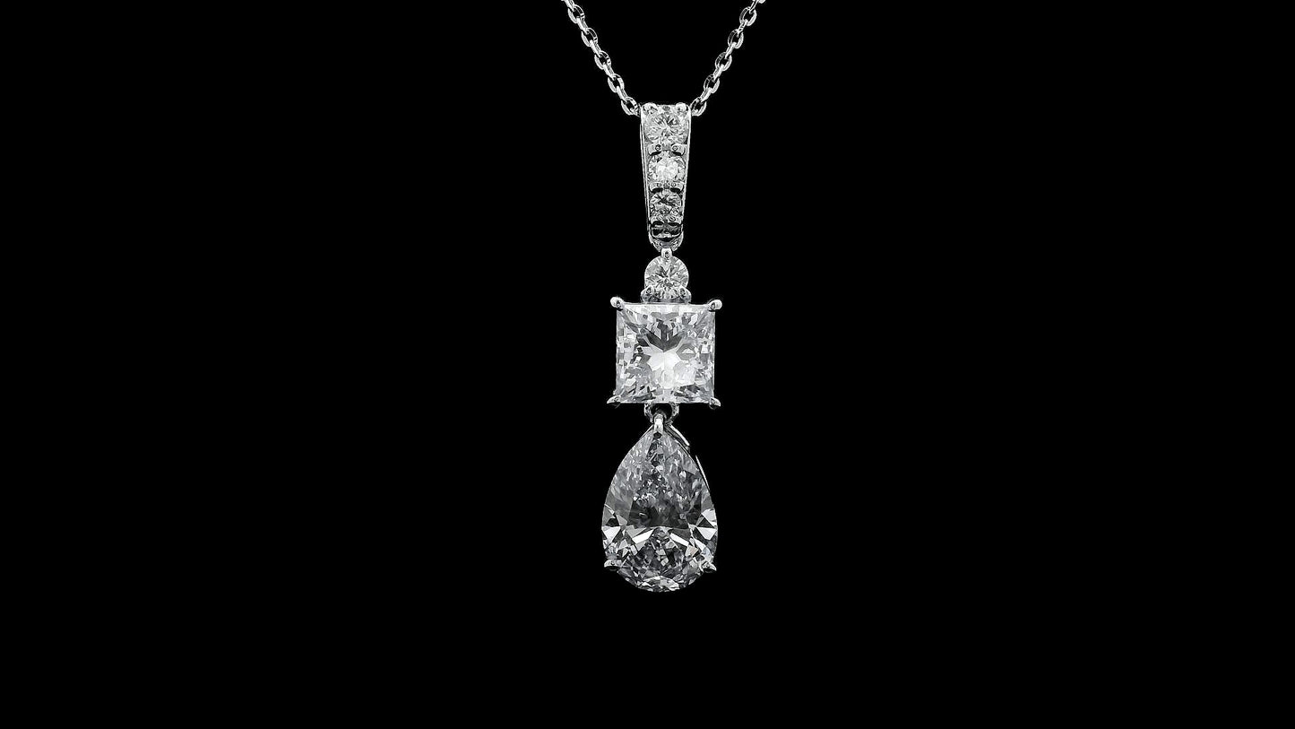 3.03 Carats Lab Grown Diamond 14K Gold Pendant