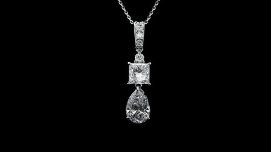 3.03 Carats Lab Grown Diamond 14K Gold Pendant