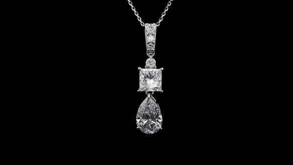 3.03 Carats Lab Grown Diamond 14K Gold Pendant