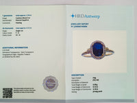 2.30 Ct Cushion Mixed Cut Natural Sapphire 14K Gold Ring