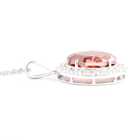 3.50 Carats Pink Lab Grown Diamond 14K Gold Pendant
