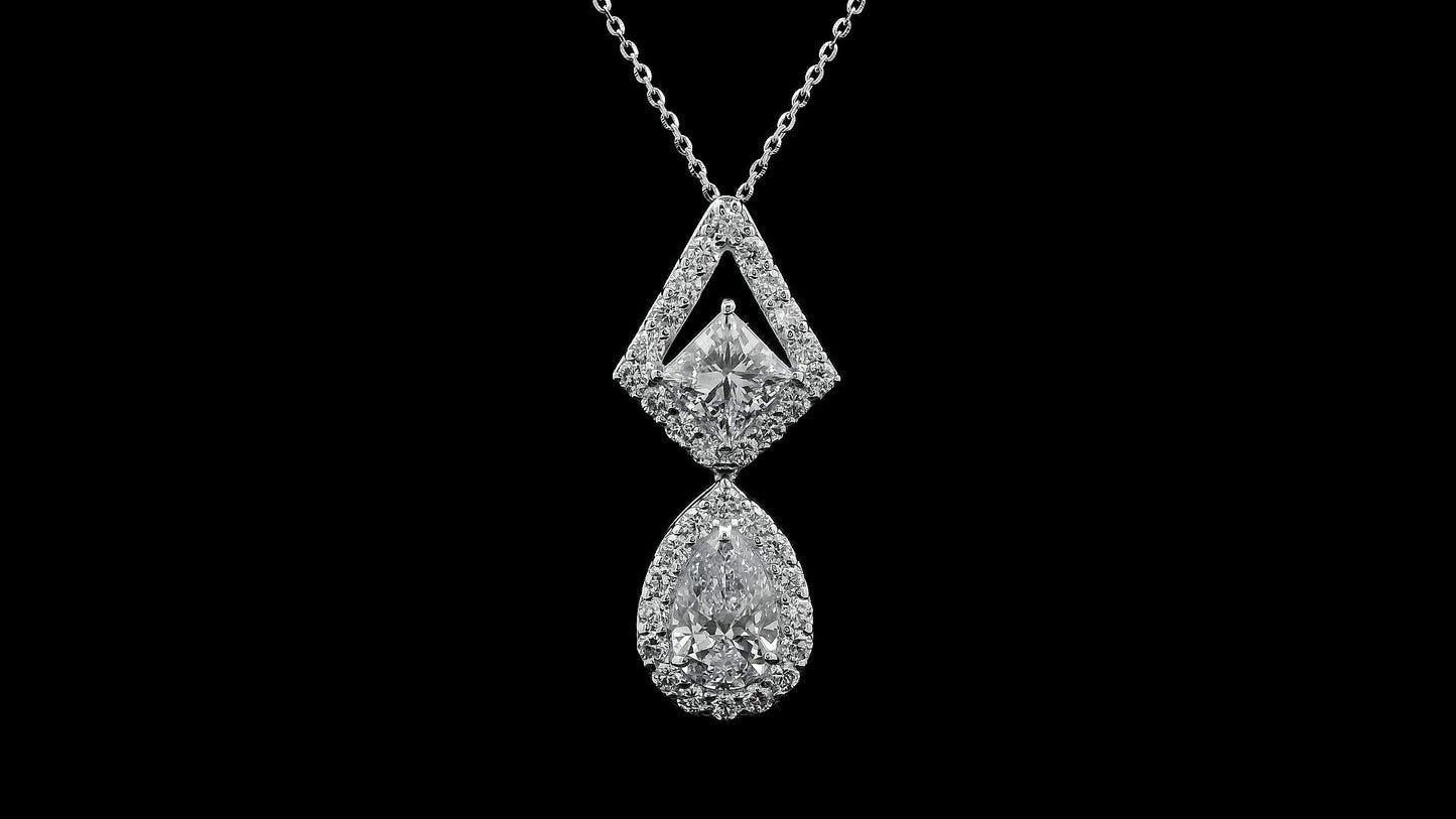 2.82 Carats Lab Grown Diamond 14K Gold Pendant