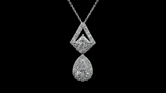 2.82 Carats Lab Grown Diamond 14K Gold Pendant