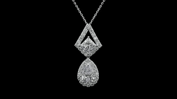 2.82 Carats Lab Grown Diamond 14K Gold Pendant