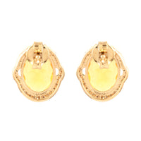 2.66 Ct Oval Mixed Cut Natural Fire Opal 14K Gold Earrings