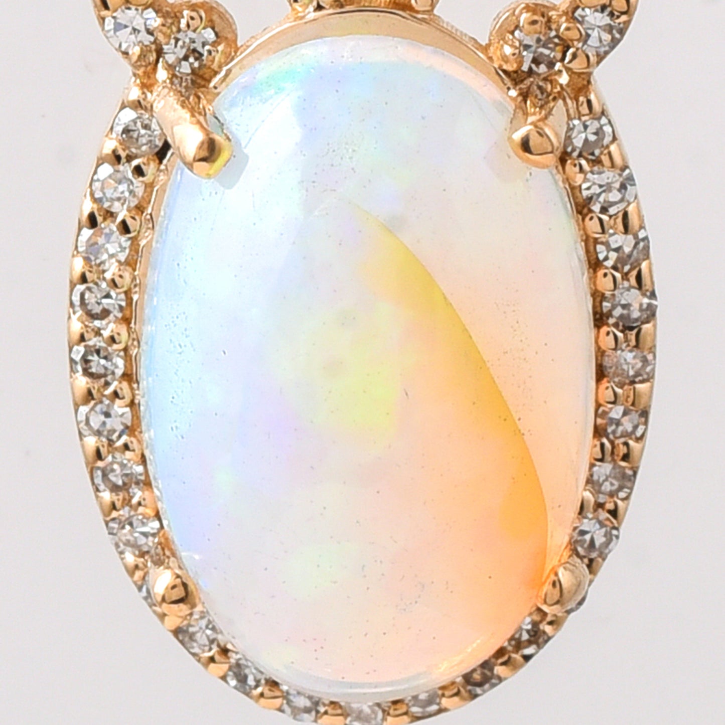 1.93 Ct Oval Cabochon Cut Natural Opal 14K Gold Pendant