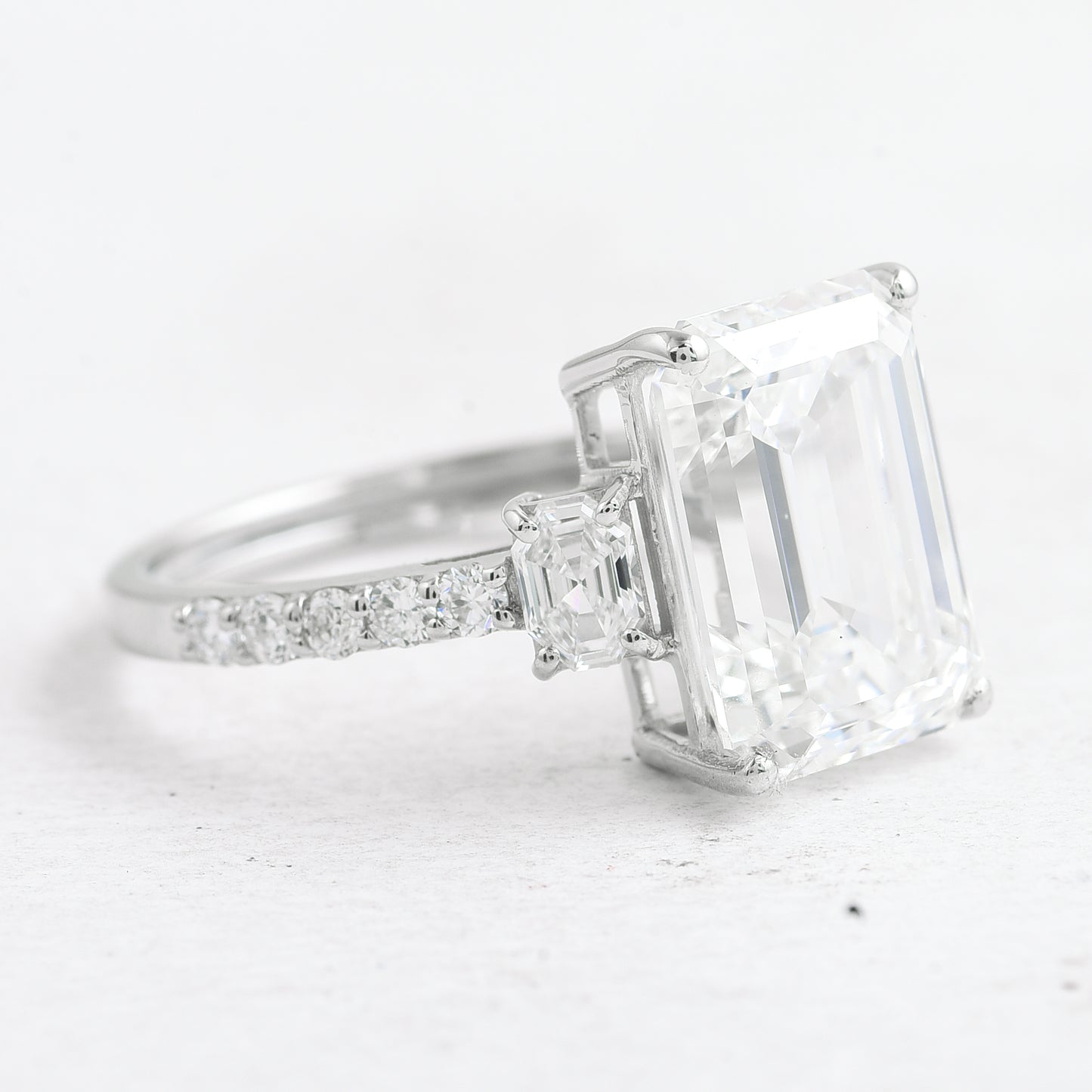 5.51 Ct Octagon Lab Grown Diamond 950 Platinum Ring