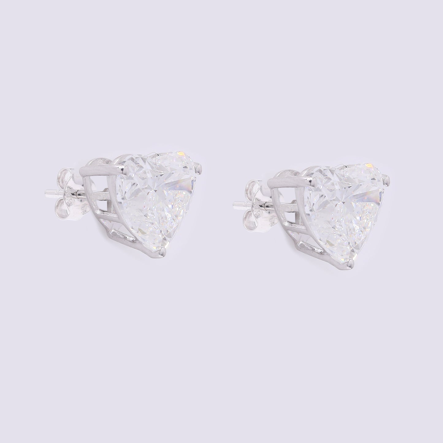 5.94 Carats Lab Grown Diamond 14K Gold Earrings