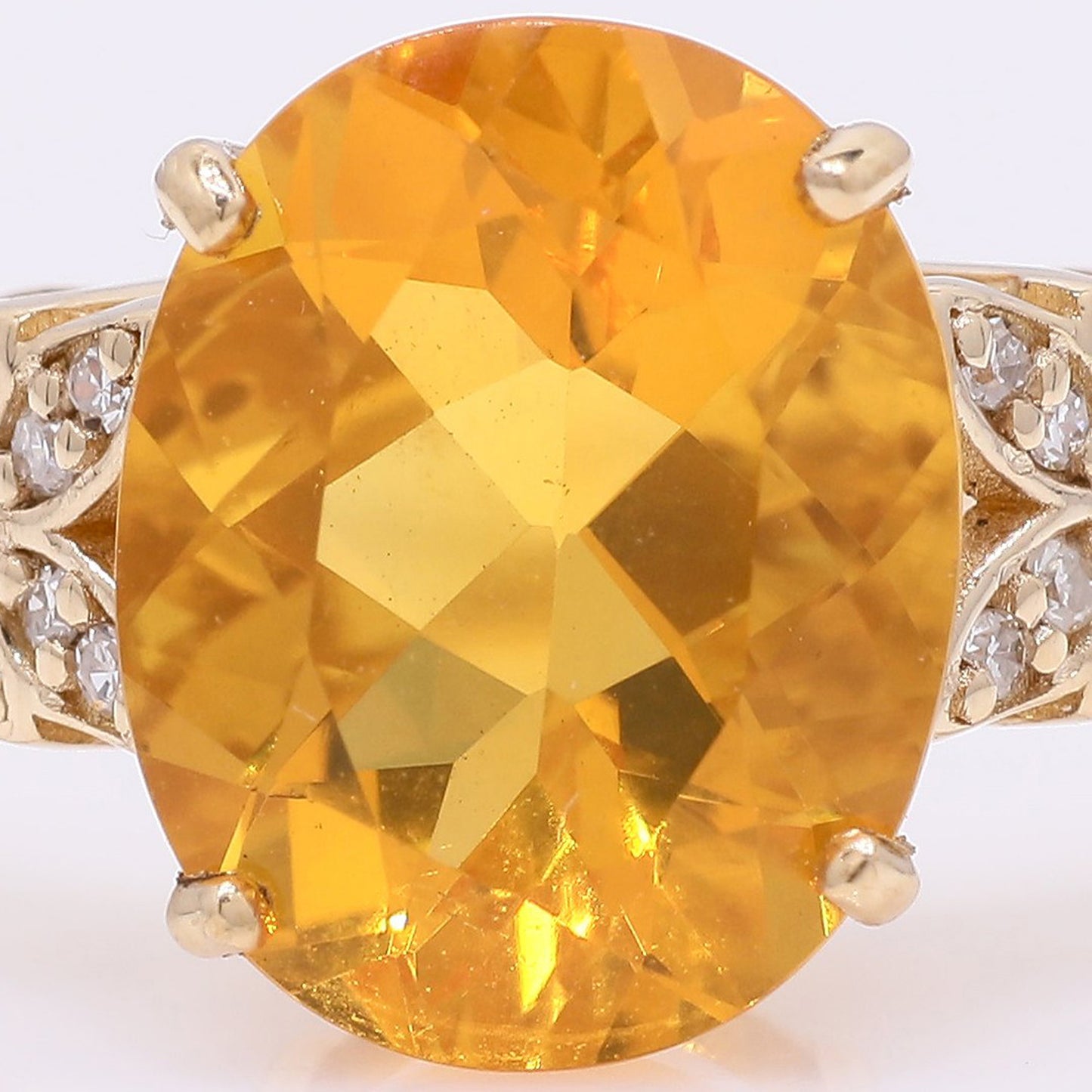 1.93 Ct Oval Mixed Cut Natural Fire Opal 14K Gold Ring