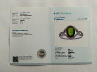 2.21 Ct Oval Mixed Cut Natural Green Sapphire 950 Platinum Ring