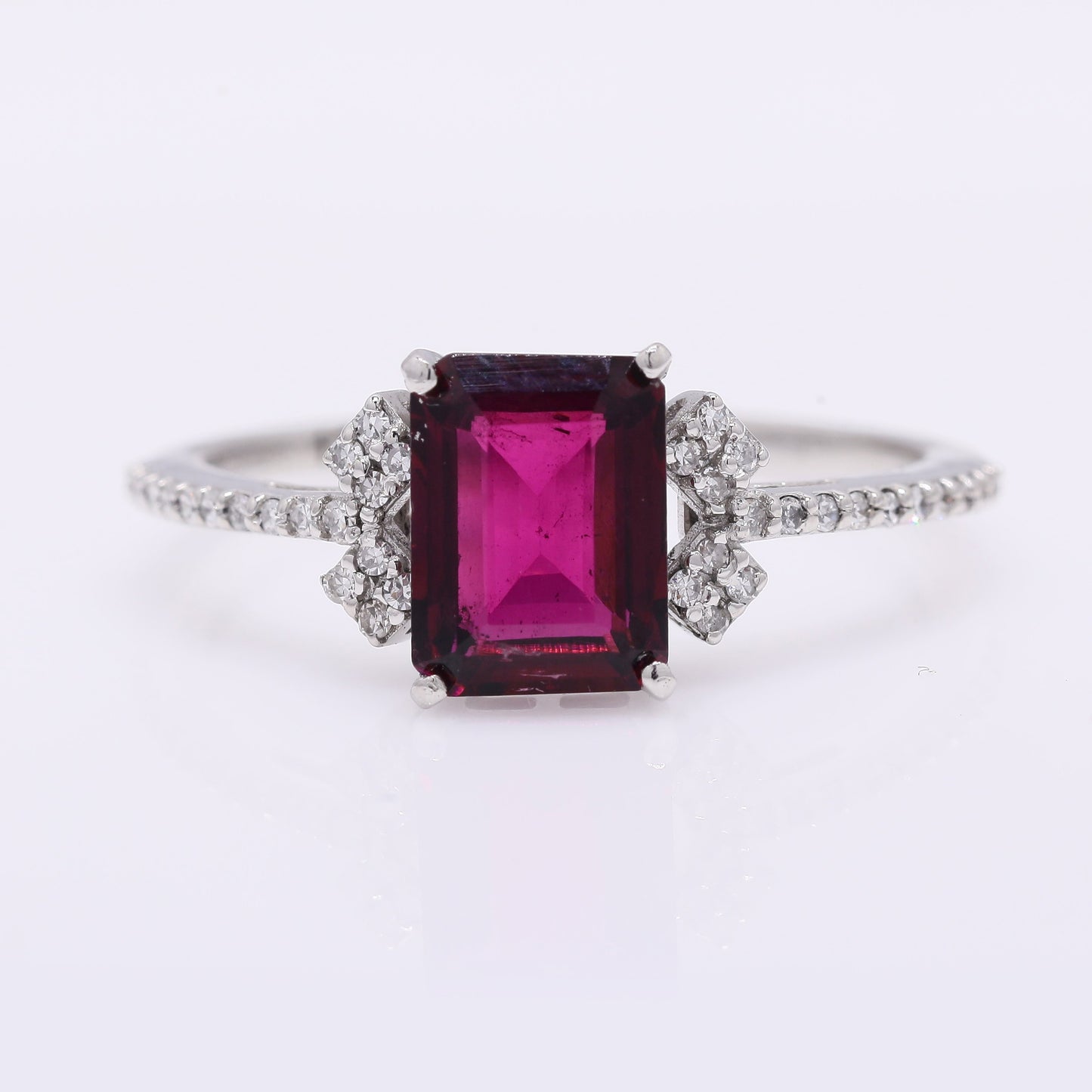 1.52 Ct Octagon Step Cut Natural Tourmaline 950 Platinum Ring