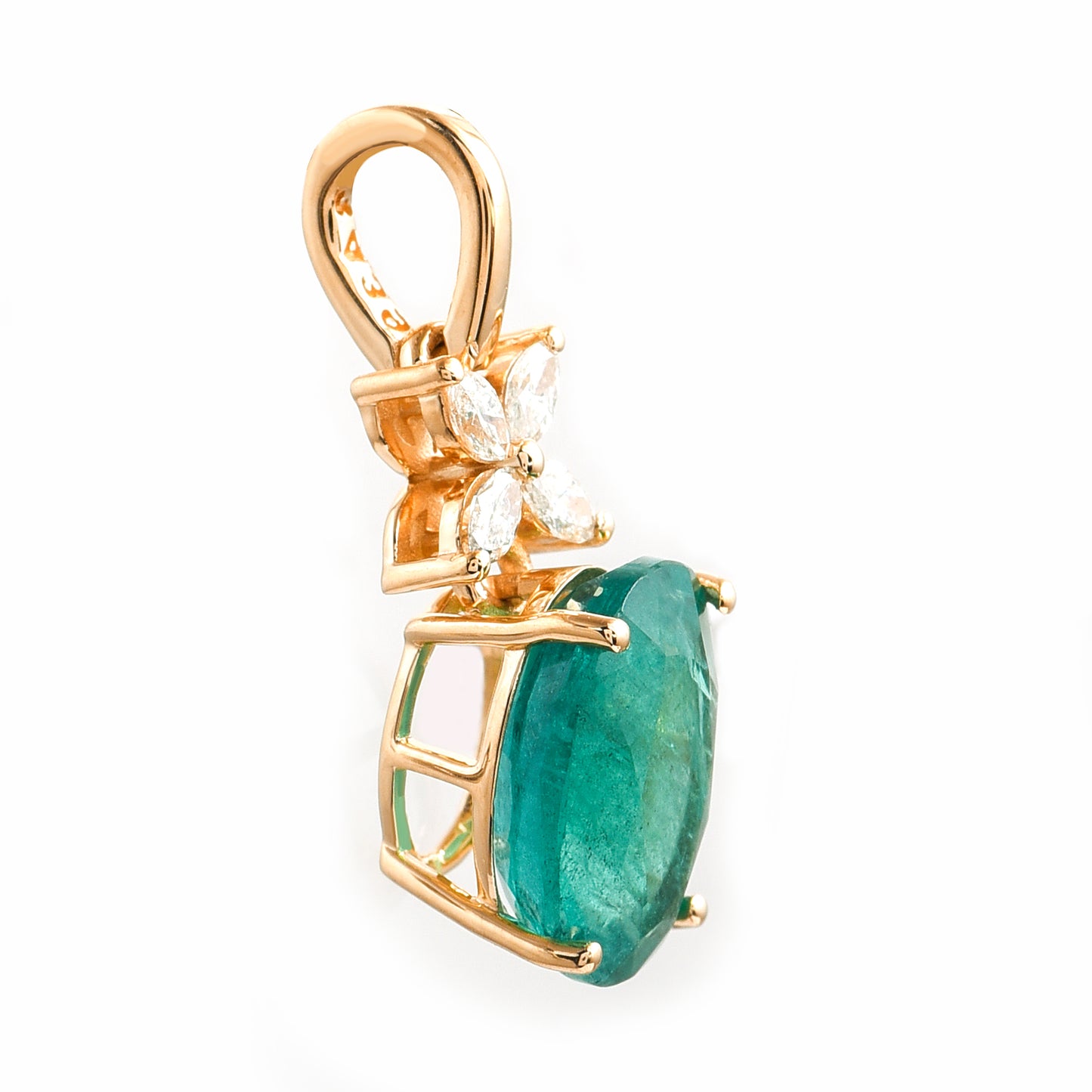 2.62 Ct Oval Emerald 14K Gold Pendant