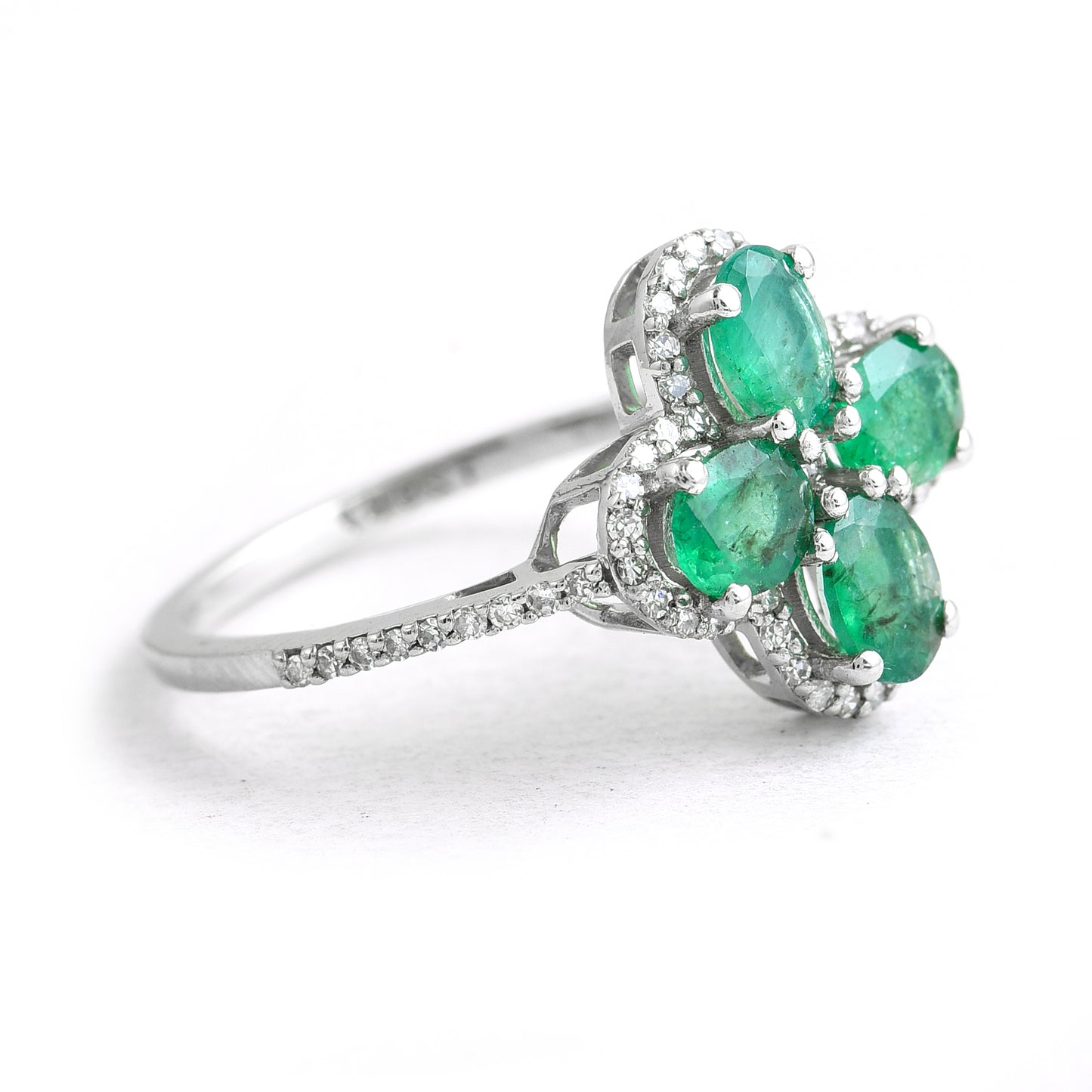 1.29 Ct Oval Emerald 950 Platinum Ring