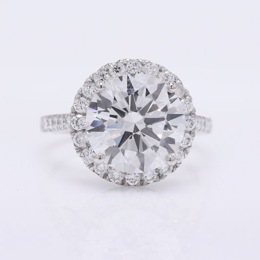 5.59 Ct Round Brilliant Lab Grown Diamond 950 Platinum Ring