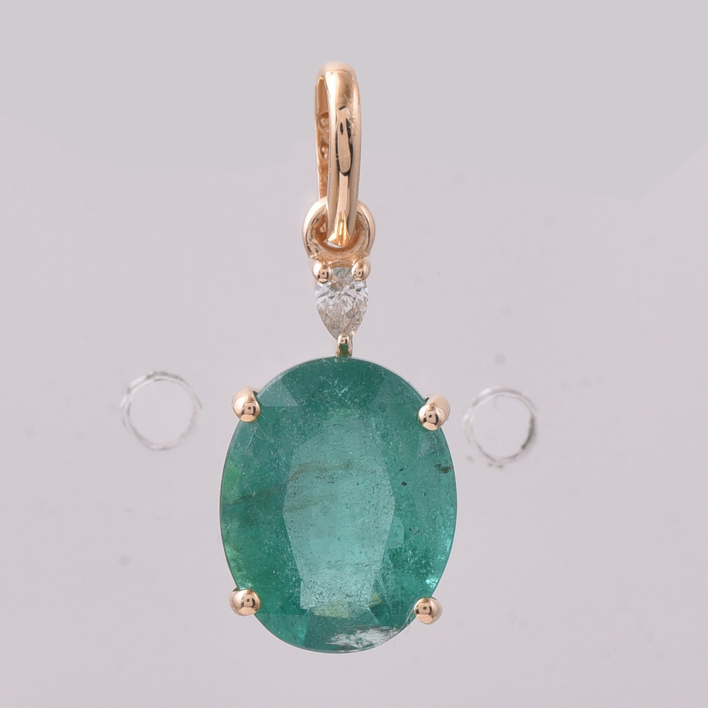 2.43 Ct Oval Emerald 14K Gold Pendant