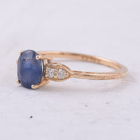 1.46 Ct Oval Natural Sapphire 14K Gold Ring