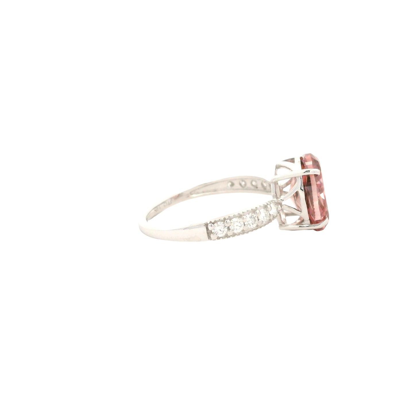 3.27 Carats Pink Lab Grown Diamond 14K Gold Ring