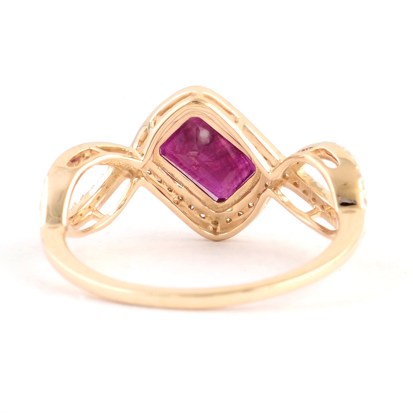 1.23 Ct Emerald Cut Natural Corundum Ruby 14K Gold Ring